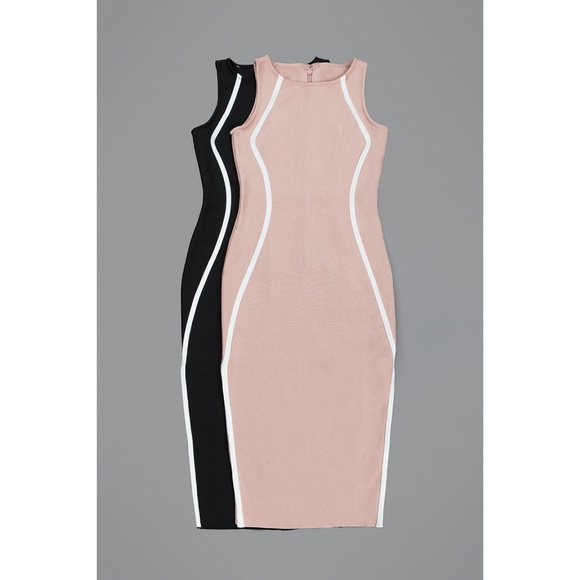 (Sold)NWT Sleeveless Black High Slit Bandage Dress - Picture 5 of 5